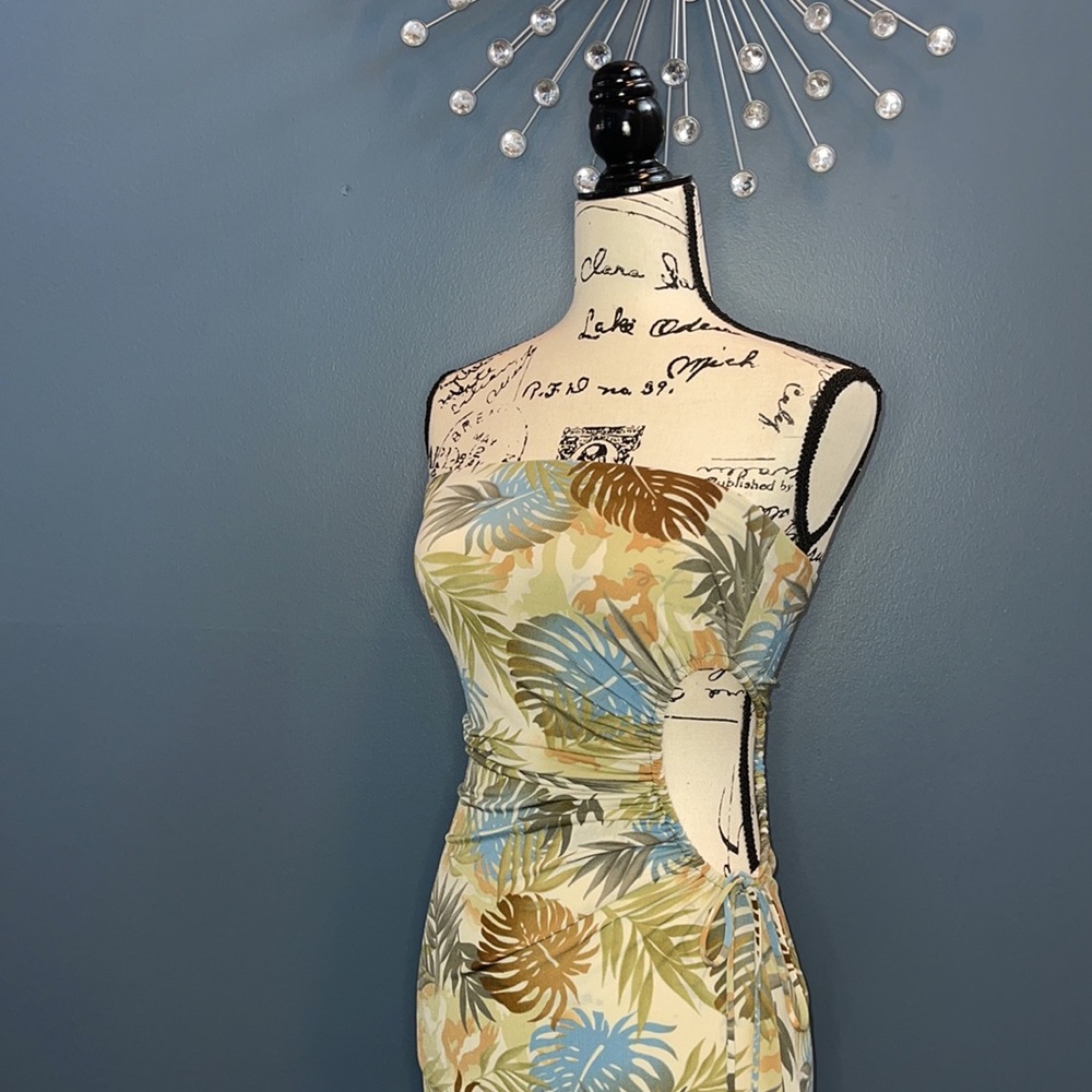 Forever 21 Jungle Print Cut-Out Asymmetric Dress